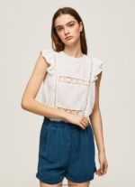 mujer camisa con detalles calados Pepe Jeans 44JTZ437 blanco - Imagen 3