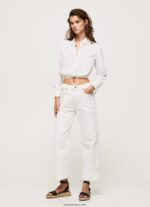 mujer camisa cropped de popelina Pepe Jeans 44JTZ361 blanco - Imagen 3