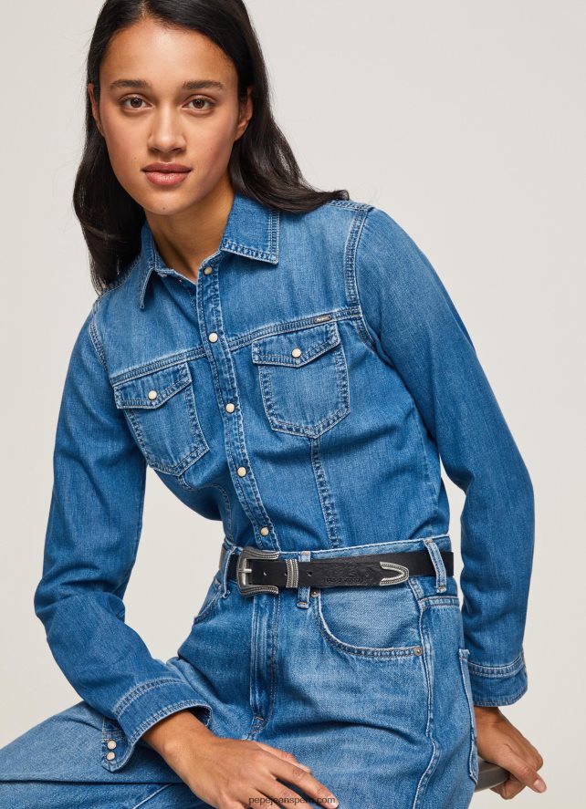 mujer_camisa_de_mezclilla_ajustada_pepe_jeans_44jtz320_mezclilla.jpg mujer camisa de mezclilla ajustada Pepe Jeans 44JTZ320 mezclilla - Imagen 1