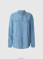 mujer camisa regular fit cuello mao Pepe Jeans 44JTZ351 azul - Imagen 5