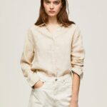 mujer camisa regular fit lisa Pepe Jeans 44JTZ359 suero de la leche