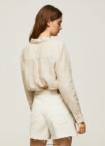 mujer camisa regular fit lisa Pepe Jeans 44JTZ359 suero de la leche - Imagen 4