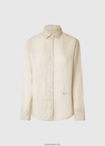 mujer camisa regular fit lisa Pepe Jeans 44JTZ359 suero de la leche - Imagen 5