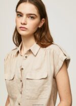 mujer camisa utilitaria de manga corta Pepe Jeans 44JTZ341 piedra - Imagen 2