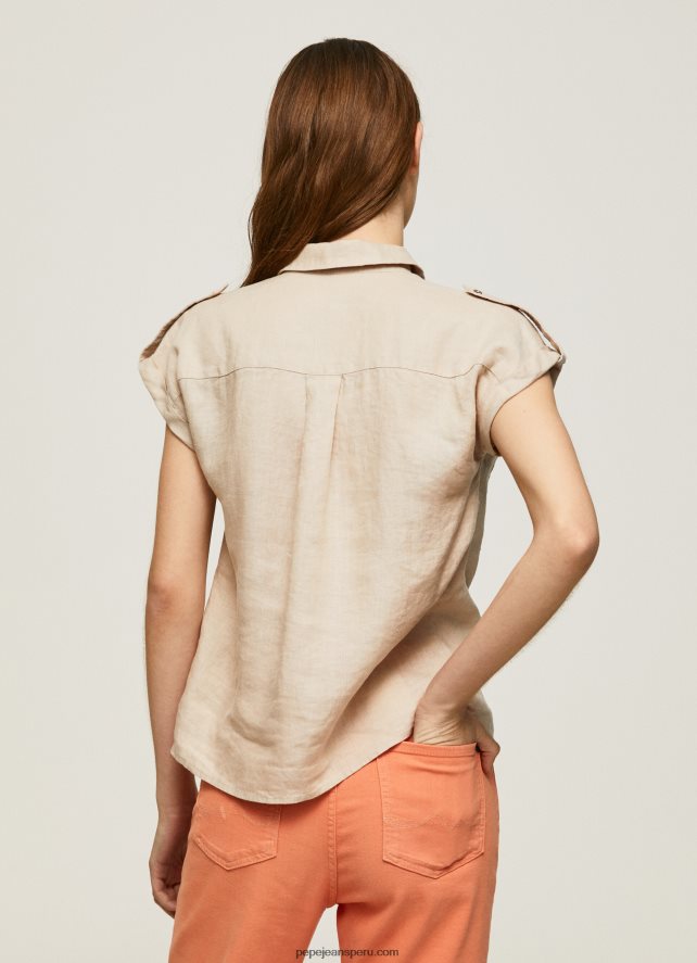 mujer camisa utilitaria de manga corta Pepe Jeans 44JTZ341 piedra - Imagen 3