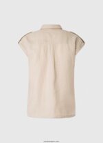 mujer camisa utilitaria de manga corta Pepe Jeans 44JTZ341 piedra - Imagen 5