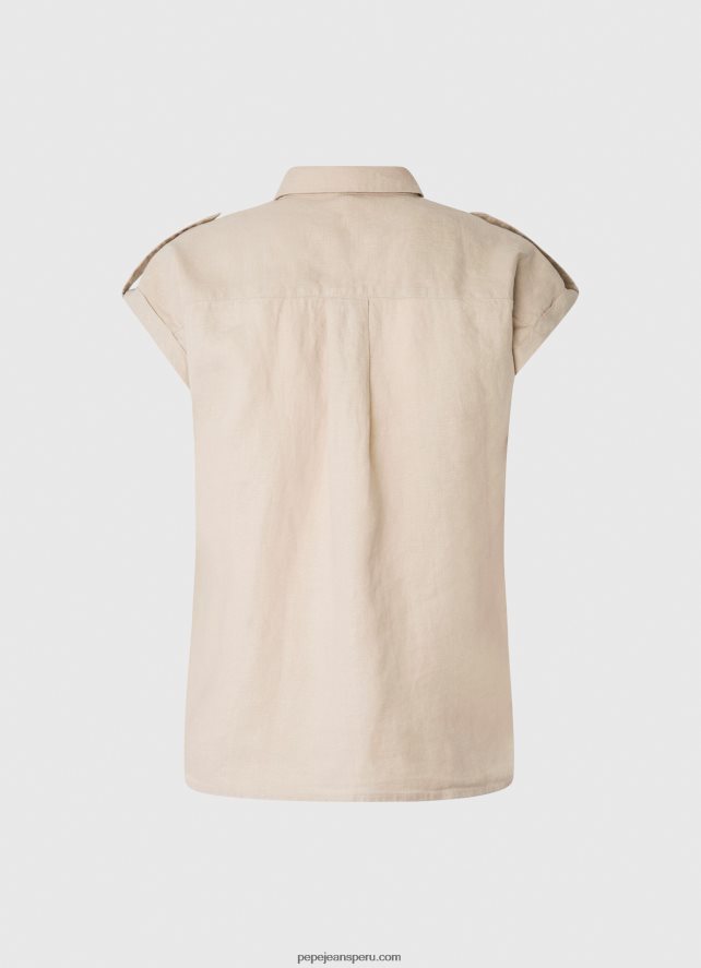 mujer camisa utilitaria de manga corta Pepe Jeans 44JTZ341 piedra - Imagen 5