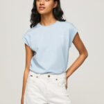 mujer camiseta basica bloom con logo Pepe Jeans 44JTZ448 bahía