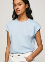 mujer camiseta basica bloom con logo Pepe Jeans 44JTZ448 bahía - Imagen 3