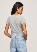 mujer camiseta básica con logo Pepe Jeans 44JTZ401 gris marga - Imagen 4