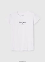 mujer camiseta básica con logo Pepe Jeans 44JTZ416 blanco - Imagen 5