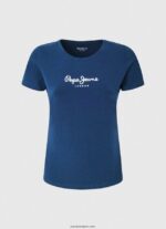 mujer camiseta básica con logo Pepe Jeans 44JTZ470 Armada - Imagen 5
