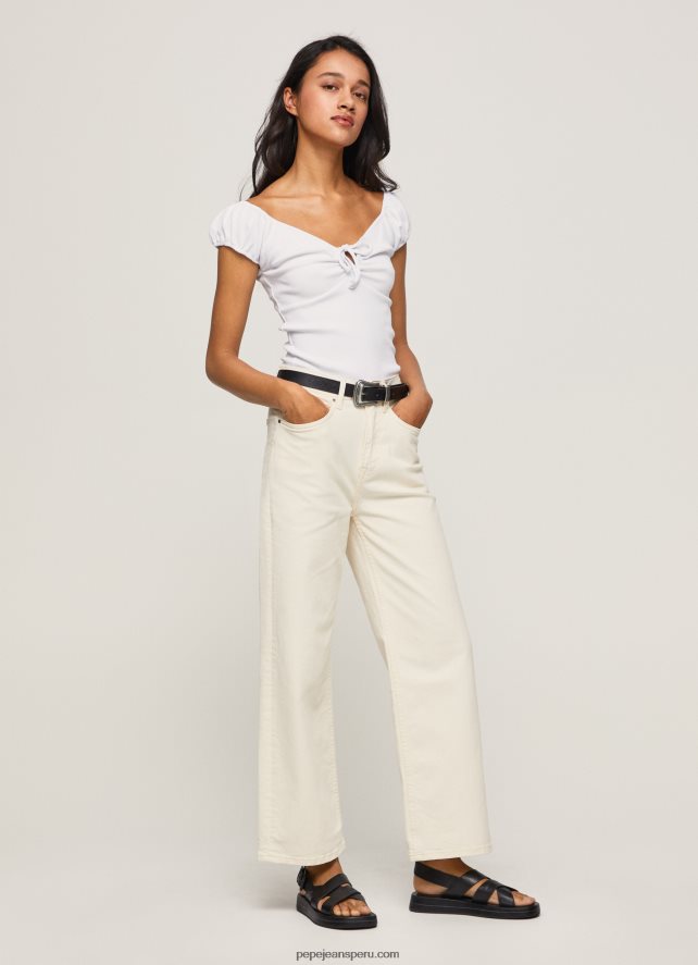 mujer camiseta con escote corazón Pepe Jeans 44JTZ462 blanco - Imagen 2