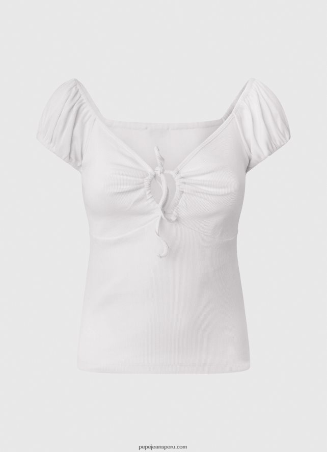 mujer camiseta con escote corazón Pepe Jeans 44JTZ462 blanco - Imagen 5