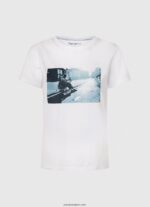 mujer camiseta con estampado de foto Pepe Jeans 44JTZ429 blanco - Imagen 5