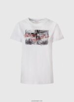 mujer camiseta con estampado de foto Pepe Jeans 44JTZ432 blanco - Imagen 5