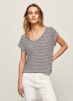mujer camiseta con estampado de rayas Pepe Jeans 44JTZ458 dulwich