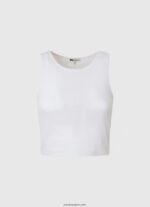 mujer camiseta de canalé con manga sisa Pepe Jeans 44JTZ423 blanco - Imagen 5