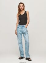 mujer camiseta de canalé con manga sisa Pepe Jeans 44JTZ440 negro - Imagen 2