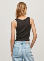 mujer camiseta de canalé con manga sisa Pepe Jeans 44JTZ440 negro - Imagen 4