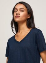mujer camiseta de lino con cuello de pico Pepe Jeans 44JTZ467 dulwich - Imagen 3