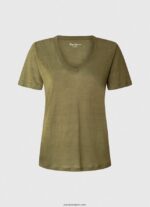mujer camiseta de lino con cuello de pico Pepe Jeans 44JTZ468 rango - Imagen 5