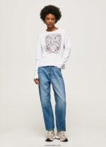 mujer camiseta de manga larga con logo maxi Pepe Jeans 44JTZ389 blanco - Imagen 2