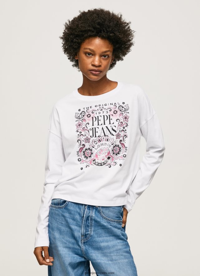mujer_camiseta_de_manga_larga_con_logo_maxi_pepe_jeans_44jtz389_blanco.jpg mujer camiseta de manga larga con logo maxi Pepe Jeans 44JTZ389 blanco - Imagen 1