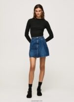 mujer camiseta de manga larga de canalé Pepe Jeans 44JTZ407 negro - Imagen 2