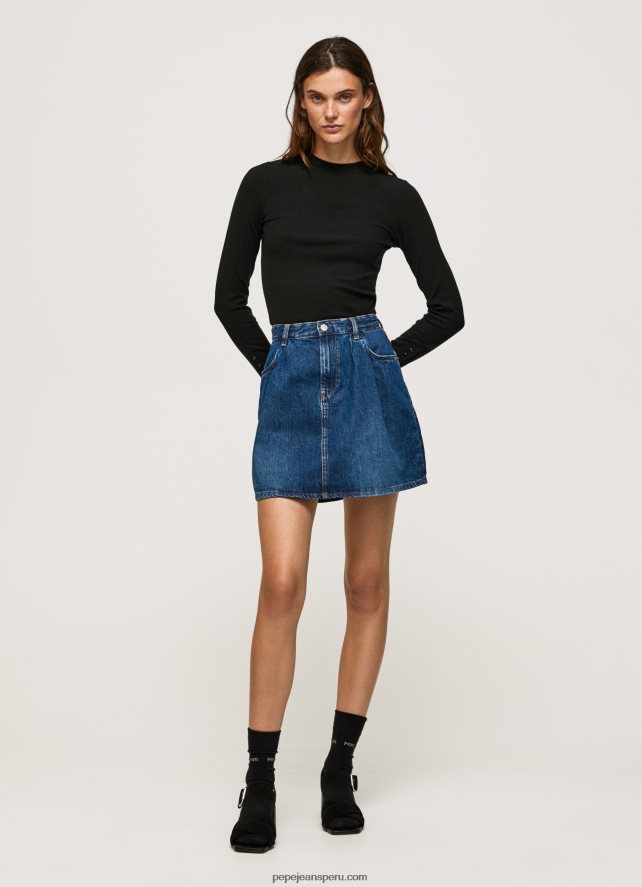 mujer camiseta de manga larga de canalé Pepe Jeans 44JTZ407 negro - Imagen 2