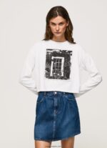 mujer camiseta estampada de manga larga Pepe Jeans 44JTZ428 blanco - Imagen 2