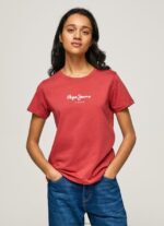 mujer camiseta estampada Pepe Jeans 44JTZ456 estudio rojo