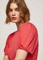 mujer camiseta jaspeada con cuello barco Pepe Jeans 44JTZ435 estudio rojo