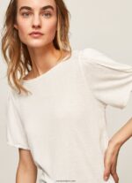 mujer camiseta jaspeada con cuello barco Pepe Jeans 44JTZ452 blanco - Imagen 3