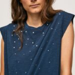 mujer camiseta jaspeada con mangas en la sisa Pepe Jeans 44JTZ406 dulwich