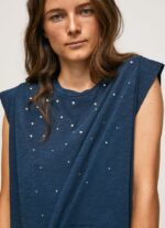 mujer camiseta jaspeada con mangas en la sisa Pepe Jeans 44JTZ406 dulwich