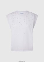 mujer camiseta jaspeada con mangas en la sisa Pepe Jeans 44JTZ409 blanco - Imagen 5