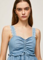 mujer camiseta sin mangas de mezclilla Pepe Jeans 44JTZ350 azul - Imagen 3