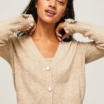 mujer cárdigan con cuello en V calado Pepe Jeans 44JTZ243 fuerte