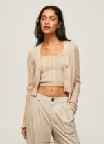 mujer cárdigan con cuello en V calado Pepe Jeans 44JTZ243 fuerte - Imagen 3