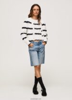 mujer cárdigan con motivo calado a rayas Pepe Jeans 44JTZ252 mousse - Imagen 2