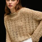 mujer cárdigan corto de punto calado Pepe Jeans 44JTZ233 piedra