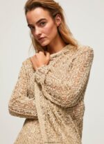 mujer cárdigan largo calado Pepe Jeans 44JTZ234 piedra - Imagen 3