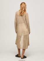 mujer cárdigan largo calado Pepe Jeans 44JTZ234 piedra - Imagen 4
