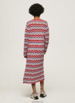mujer cárdigan largo con estampado en zig-zag Pepe Jeans 44JTZ225 estudio rojo - Imagen 4