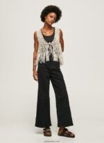 mujer chaleco de macramé con flecos Pepe Jeans 44JTZ135 mousse - Imagen 2