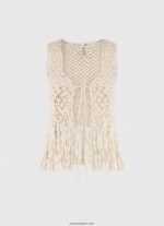 mujer chaleco de macramé con flecos Pepe Jeans 44JTZ135 mousse - Imagen 5