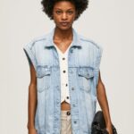 mujer chaleco de mezclilla oversize Pepe Jeans 44JTZ131 mezclilla