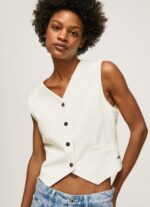 mujer chaleco tejido combinado Pepe Jeans 44JTZ346 mousse - Imagen 3