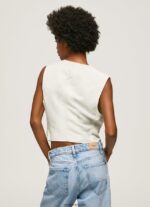 mujer chaleco tejido combinado Pepe Jeans 44JTZ346 mousse - Imagen 4